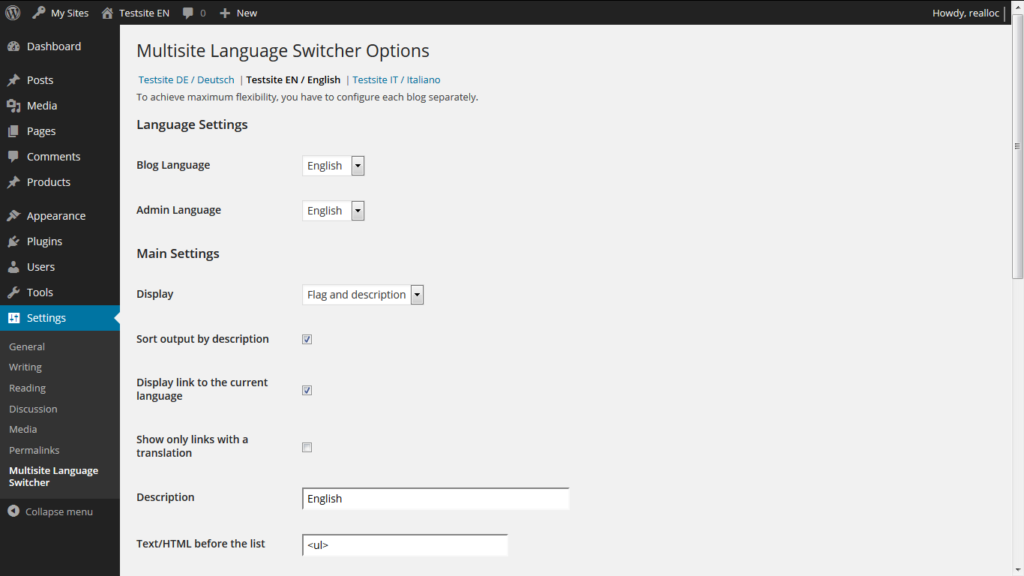 Multisite Language Switcher tanitim 1 En Çok Kullanılan WordPress Dil Çeviri Eklentileri