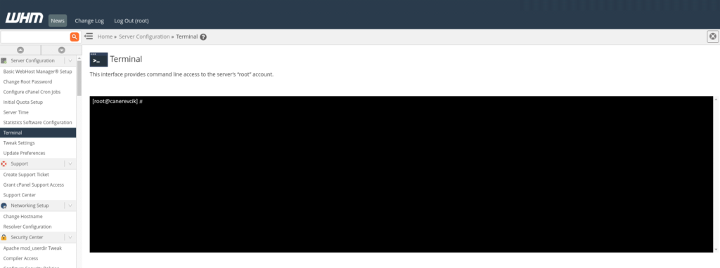 WHM Terminal 