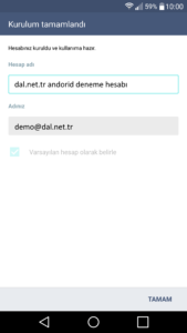 Android Mail Kurulumu