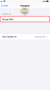 FB IMAP 3 fenerbahce.com.tr iPhone E-Posta Hesabı Kurulumu